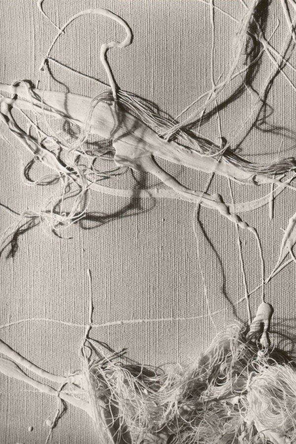 Inez Tuschnerová, detail Bíle kaligrafie, 1990, 47x67 cm, kombinovaná technika, foto: Josef Tichý, A. Fiap